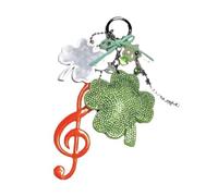 SELVFZ Plant Note Green Multifunctional Pendant Keychain Pendant Bag Charm Alloy Texture Suitable for Various Occasion Portable Fashion Key Holder