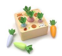 SELVFZ Plugging Toy Wooden Sorting Game Wooden Carrot Board Toy For Activity Center Children Hand Grabbing Education Tangram For Kids Tangram Puzzle