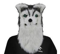 SELVFZ Realistic Movable Mouth Dog Mouth Mover Animal Halloween Party Cosplay Costume Animal Full Head Unisex Animal Head Plush Animal Head Halloween Costume