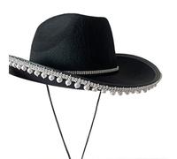 SELVFZ Rhinestones Cowboy Hat Bride Cowgirl Hat Bride Bachelorette Party Bridal Party Disco Cowboy Rhinestones