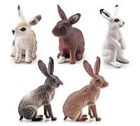 SELVFZ Small Realistic Resin Assorted Rabbits For Kids Cupcake Toy Set Early Educational Gifts Figurine Toy