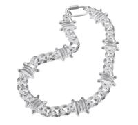 SELVFZ Stylish Acrylic Chain Lock Pendant Necklace For Men Women Hip Hop Accessories Punk Barbed Choker Fashion Accessory