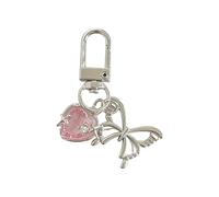 SELVFZ Stylish Electric Guitar Keychain Pendant Butterfly Keyrings Unique Heart Key Ornament Fashion Bag Pendant Metal Texture