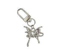 SELVFZ Stylish Electric Guitar Keychain Pendant Butterfly Keyrings Unique Heart Key Ornament Fashion Bag Pendant Metal Texture