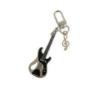 SELVFZ Stylish Electric Guitar Keychain Pendant Butterfly Keyrings Unique Heart Key Ornament Fashion Bag Pendant Metal Texture