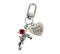 SELVFZ Stylish Electric Guitar Keychain Pendant Butterfly Keyrings Unique Heart Key Ornament Fashion Bag Pendant Metal Texture