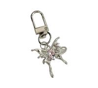 SELVFZ Stylish Electric Guitar Keychain Pendant Butterfly Keyrings Unique Heart Key Ornament Fashion Bag Pendant Metal Texture