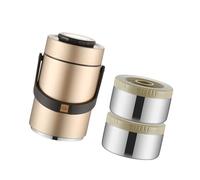 SELVFZ Thermal Insulated Wide Mouthes Soup Jar 3 Layer Stackable Bentos Box Leak Proof 12H Heat Retention Lunch Container Golden Thermal Food Jar For Adults