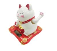 SELVFZ Traditional Wealth Beckoning Cats Solar Power Moving Hand Design Car Dashboard Ornament Office Desk Decoration Item Solar Powered Waving Hand Lucky Cats