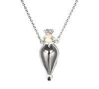 SELVFZ Transparent Heart Vial Bottle Necklaces for Steel Chain Make A for Wish Blood Vial Necklace Women Jewel Essential Oil Necklaces for Women