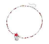 SELVFZ Trendy Beaded Choker Necklace Starfishes Pendant Necklace Adornment Elegant Beaded Neck Chain Jewelry