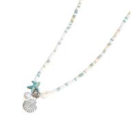 SELVFZ Trendy Beaded Choker Necklace Starfishes Pendant Necklace Adornment Elegant Beaded Neck Chain Jewelry
