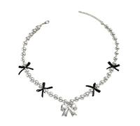 SELVFZ Unique Beaded Necklace With A Delicate Bowknot Craft For Stylish Women Seek Lovely And Elegant Jewelry Accessory