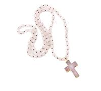 SELVFZ Unique Natural Stone Crucifix Charm Necklace Adjustable Length Neckchain Daily Wear Choker Women Fashion Accessory