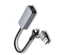 SELVFZ USB3.0 To RJ45 2500Mbps Networking Adapter 2500M Gigabit Ethernet Converter 2500Mbps For Multiple Systems Aluminum Alloy USB Networking Converter