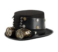 SELVFZ Victorian Wool Top Hat With Detachable Goggles And Gear Decors For Renaissances Theme Event And Cosplay Party Dressingup Victorian Costume Top Hat