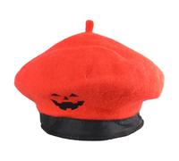 SELVFZ Vintage Artist Hat Retro Halloween Pumpkin Hat Literary Painter Witch For Friend Lover Parent Pumpkin Berets Kids For Women Adult