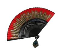 SELVFZ Vintage Handheld Folding Fan Wood Chinese Hand For Dance Parties Festival Celebration Handheld Fan