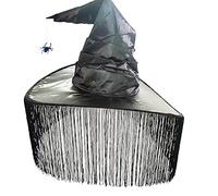 SELVFZ Witches Hats For Women Halloween Witches Hat With Spiders Cobweb Decors Carnivals Cosplays Halloween Witches Hat Adult Witches Wizard Cosplays Costume For Women