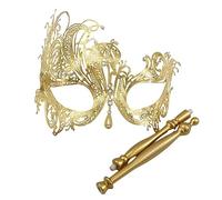SELVFZ Women Flower Masquerade Halloween Party Half Face Evening Prom With Holding Stick Halloween Party For Women Half Face