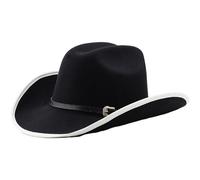 SELVFZ Woolen Felt Cowboy Hat For Adult With Belt Fashion Carnivals Party Fedora Women Men Stage Performances Props Hat