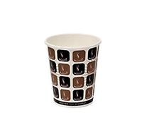 SEM Disposable Cups Paper 237ml Brown & White Pack of 50