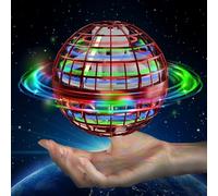 semai Flying Orb Ball Toys, Hover Boomerang Ball for Kids Adult, Flying Spinner Mini Drone With 360° Rotating RGB Light, UFO Smart Sensor Fly Orbi Ball Toy Gifts for Boys Girls - Red