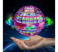 semai Flying Orb Ball Toys, Hover Boomerang Ball for Kids Adult, Flying Spinner Mini Drone With 360° Rotating RGB Light, UFO Smart Sensor Fly Orbi Ball Toy Gifts for Boys Girls - Pink