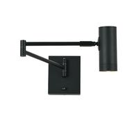 SEMANHUA Adjustable Telescopic Swing Arm Wall Sconce - LED Bedside Reading Lamp, 7W, 3000K, Industrial Style(Dark)