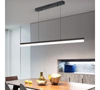 SEMANHUA Linear Pendant Light Fixtures, 20W LED Island Lights with Remote, 31" Modern Pendant Light for Kitchen Island Dining Room Billiard Room Office Bar, 3000k-6000k Dimmable, Black (Color : B, S