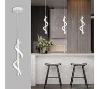 SEMANHUA Pendant Light, Spiral Modern Led Pendant Lighting for Kitchen Island, 5500K Brushed Brass Ceiling Hanging Light Fixture for Dining Room Bedroom Sink Table Small Pendant Lights (Color : Chrom