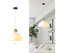 SEMANHUA Scandinavian Cream Wind Hanging Pendant Light - Adjustable Minimalist Chandelier for Bedroom, Living Room, Dining, and Kitchen Island(Cream,Neutral Light)