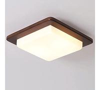 SEMANHUAOZ and Bedroom Solid Wood LED Ceiling Lamp, Copper Fixture, Acrylic Lampshade, 12W, Suitable for Warehouse, Living Room