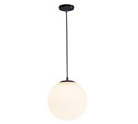 SEMANHUAOZ Glass Ball Pendant Lights White Globe Hanging Lamps Bar Restaurant Deco Light Fixture Bedroom Light LED Pendant Lamp(Size:15cm)