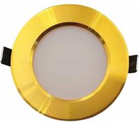 SEMANHUAOZ LED Recessed Lighting COB CRI80 Downlight Gold, Ceiling Flat Mount Spotlight, Indoor Round Fixed Track Accent Lamp for Living Room, Dining Room, Corridor, Foyer, Staircase (3000K,5W)(Neutra