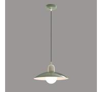SEMANHUAOZ Mid Century Modern Barn Pendant Light, Nordic Green Ceiling Light, Metal Shade, Large Industrial Farmhouse Chandelier for Kitchen Island, Sink, Dining Room, Restaurant Table(Green,White bas