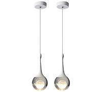 SEMANHUAOZ Modern Crystal Galss Pendant Light Water Drop Single Head Hanging Lamp Aluminum Anti-Rust Hanging Light Bedroom Suspension Lamp for Living Room Hallway Kitchen Island(Size:2-Pack)