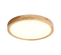 SEMANHUAOZ Round Solid Wood LED Ceiling Lamp Stepless Dimming 36W Lighting Suitable for Living Room Bedroom Study Dining