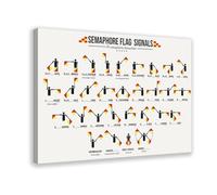 Semaphore Flag Signals - Nautical Signal Flag Canvas Poster Wall Art Decor Print Picture Paintings for Living Room Bedroom Decoration 12x18inch(30x45cm)