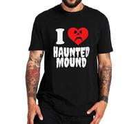 Sematary I Love Haunted Mound T Shirt Popular Trend Heart Shape Unisex Cotton Short Sleeve Tshirt Size XL Black