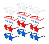 Semato 12 Pcs Star Sunglasses Bulk Rimless Red White and Blue Star Glasses 4th of July Patriotic Sunglasses for Independence Day Party Favors