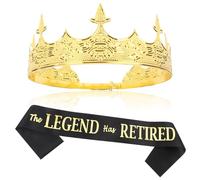 Semato Retirement Party Decorations for Men Retired Sash and Crown Kit for Men Happy Retirement Gifts for Men