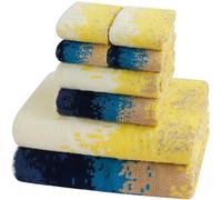 SEMAXE Bath Towel Set, 100% Cotton Bathroom Towels with Hanging, 8 Piece Towel Set Include 2 Bath Towels, 2 Hand Towels, 4 Washcloths, Colorful Towel - Beach Collection