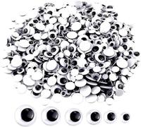 Semazz Googly Eyes,500 PCS Sticky Wobbly Googly Wiggle Eyes Self Adhesive Doll Eyes with Plastic Box for Scrapbooking Crafts Toy Accessories 6 Sizes