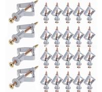 Semazz Plasterboard Wall Plugs,50 pcs Plasterboard Dowels with Screws Butterfly Cavity Dowels Hollow Drywall Cavity Raw Expansion Tube Nylon Plug Universal Plasterboard Fixings for Walls TV Brackets