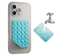 SEMBO Reusable Silicone Suction Cup Phone Case Mount with Removable Mounting Tape, Sticky Phone Grip with Higher Suction Power, Hands-Free Phone Accessories Holder for Selfies and Videos (Blue)