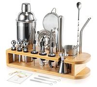 Semderm Cocktail Shaker Set Mixology Bartender Kit with Bamboo Stand | 26-Piece Cocktail Kit Bar Set with All Essential Bar Tools | Perfect Cocktail Set and Bar Kit for Drink Mixing Experience