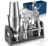 Semderm Pro Cocktail Shaker Set Mixology Bartender Kit- Extra Thick Stainless Steel Boston Shaker Set | Cocktail Kit Bar Kit Bartending Kit Bar Set Barware Bartender Set for Home Bar Party