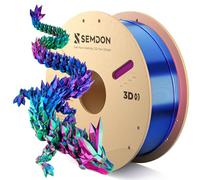 Semdon 3D Printing Filament,Silk Tri Color Coextrusion PLA Filament Shiny Red-Blue-Green Color Change,PLA Filament1.75mm,Dimensional Accuracy +/- 0.03mm,1kg/2.2lbs,3D Consumables Fit Most FDM Printer