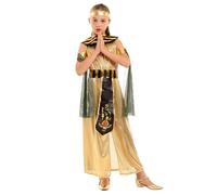 semen Girls Egyptian Queen Goddess Costume Outfits Halloween Party Cosplay Dress Up Accessories Set for Age 4-10 Years Gold